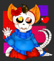 The absolute eyesore skeleton neko thing that her self-insert shat out of her crusty minge. Sans, the Skeleton, is the father and don't bother explaining how the fuck that works.